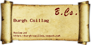Burgh Csillag névjegykártya